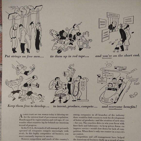 Oil Industry - Competition = Progress = Better Living - 1950 Retro Vtg PRINT AD - Picture 4 of 10
